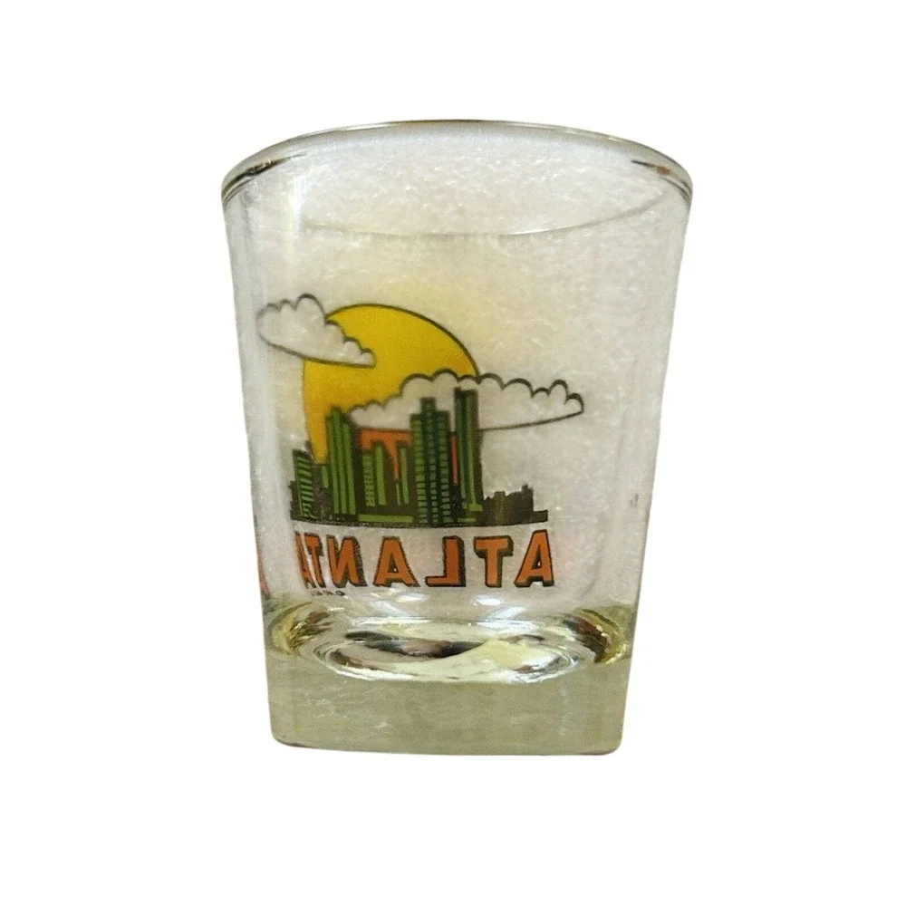 Atlanta Georgia Souvenir Shot‎ Glass Original Purchase Label On Bottom